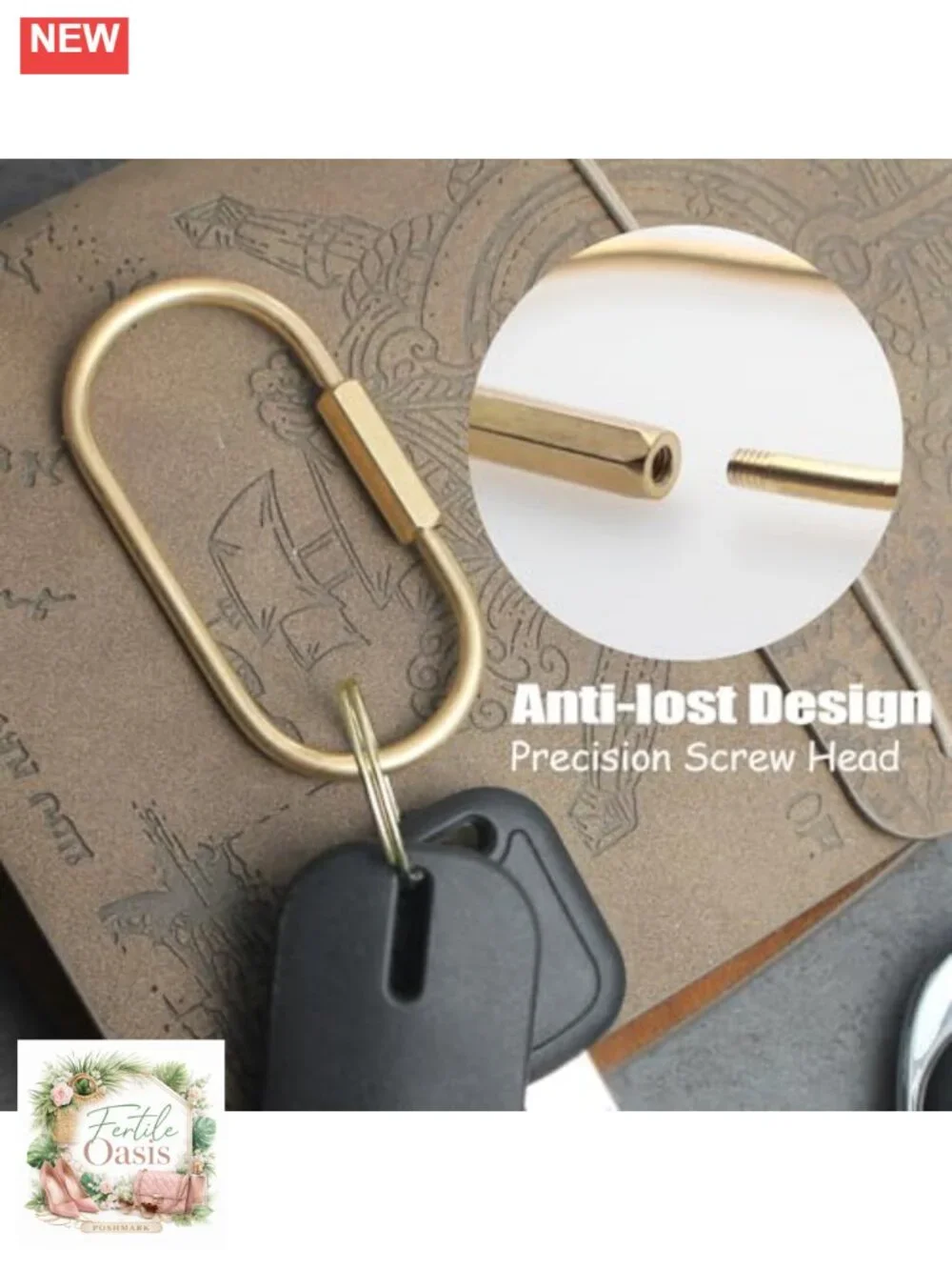 8 Pcs Locking Key Rings Carabiner Keychain Clips Screw Lock Key Organizer Solid